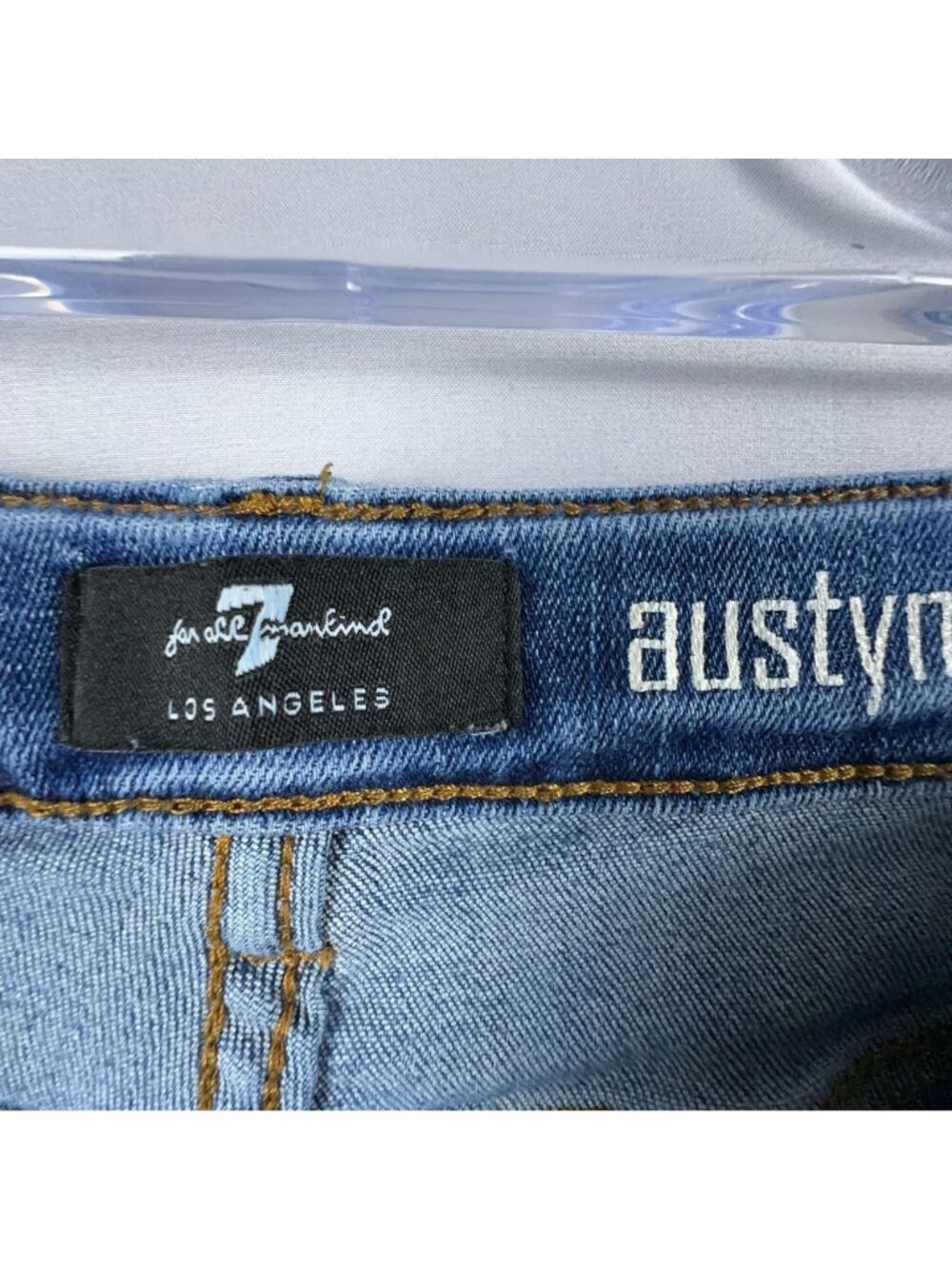 7 For All Mankind Austyn Jeans Men Size 10 Straight Leg Mid Rise Medium Wash - Picture 5 of 13